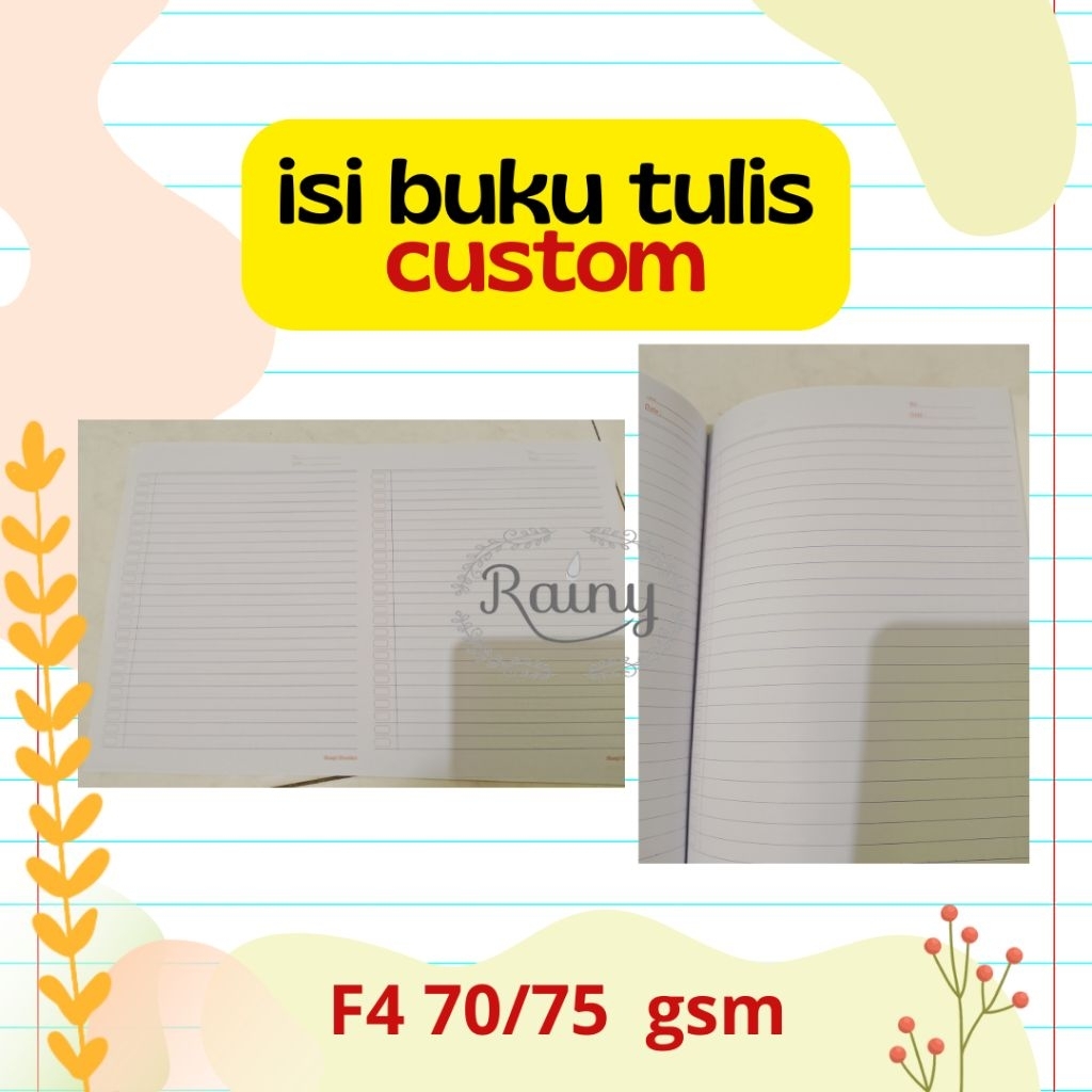 

Isi Buku Tulis Bergaris Custom (Tanpa Sampul)