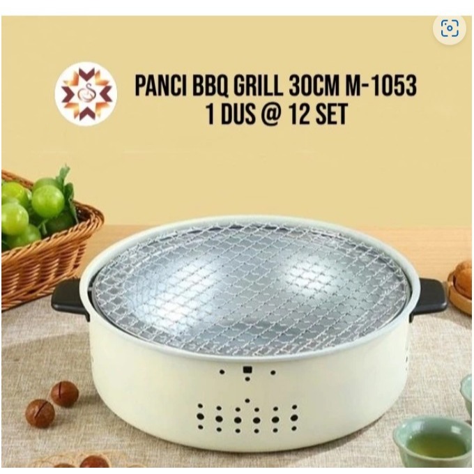 Alat Panggang BBQ Grill Bulat / BBQ Grill Arang Outdoor 30CM