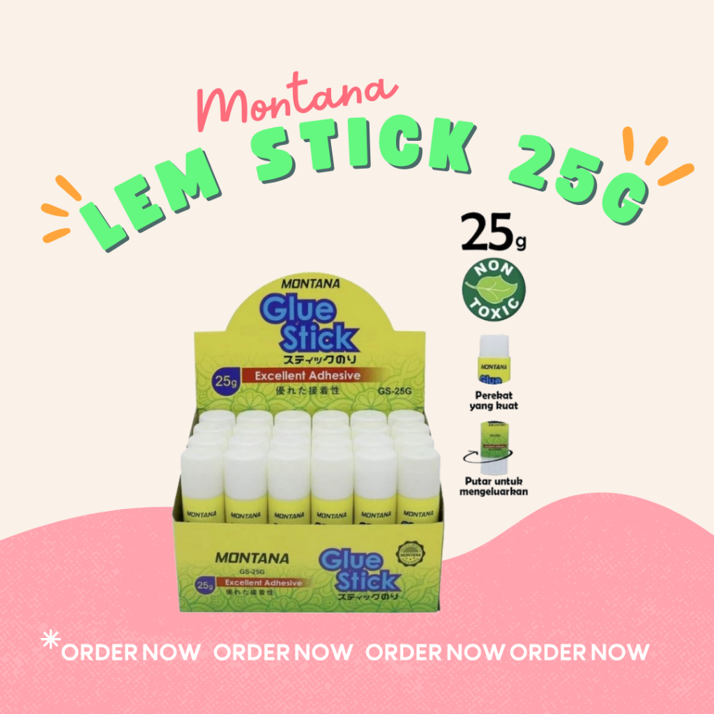 

(24pcs) Lem Stick 25gr Montana / Lem Kertas / Lem Batang / Glue Stick / Lem Putar