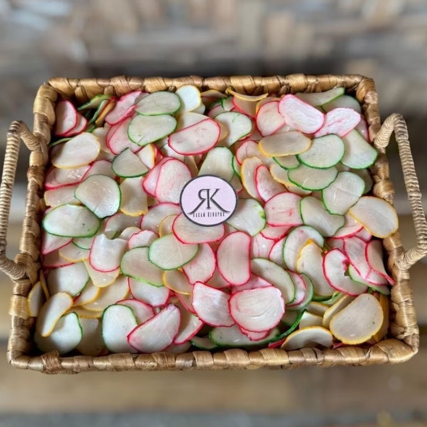 

1Kg Kerupuk bibir pinggiran warna-warni pelangi gurih