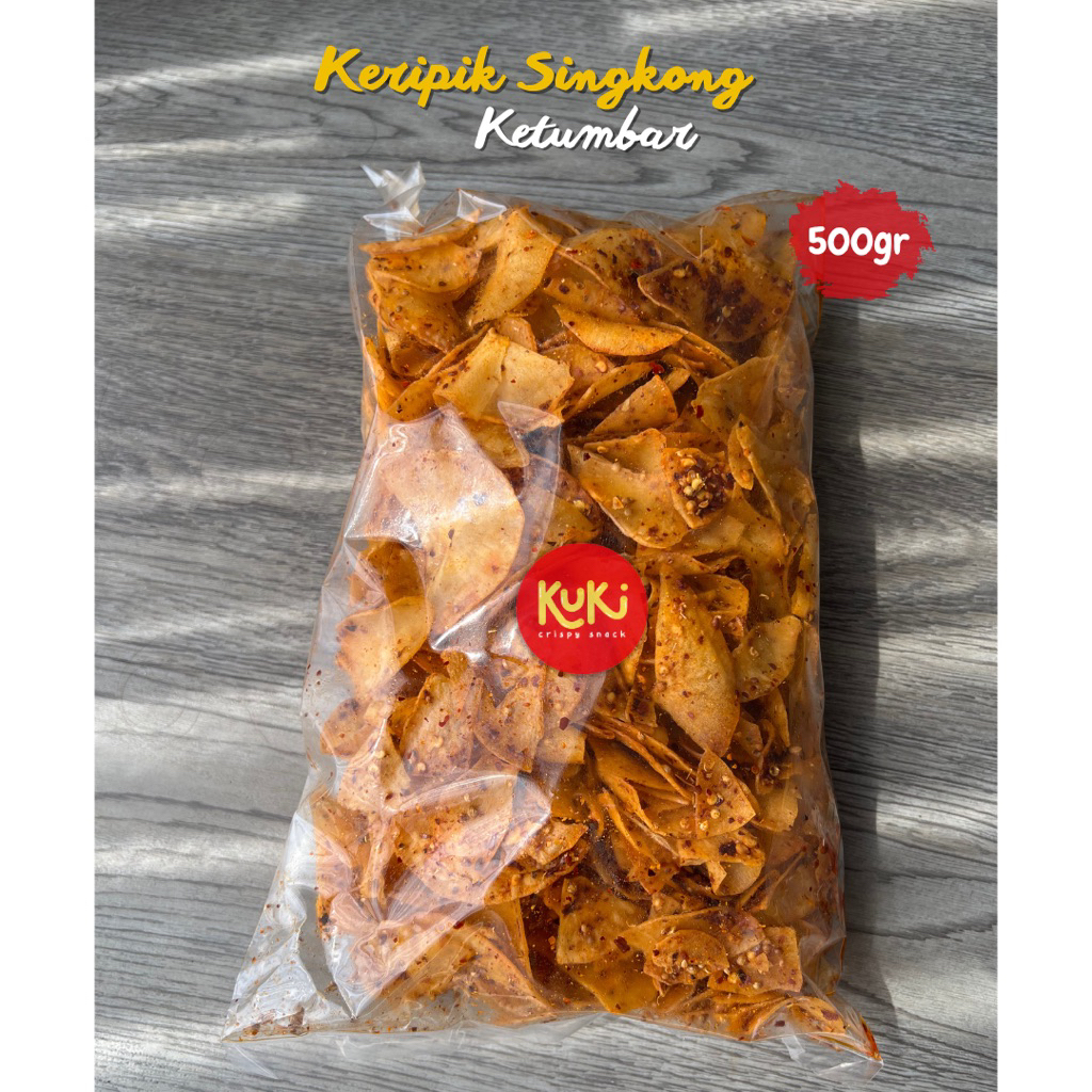 

Keripik Singkong keriwil Rasa Ketumbar Pedas 500 Gram, Camilan asin pedas Extra chili oil gurih
