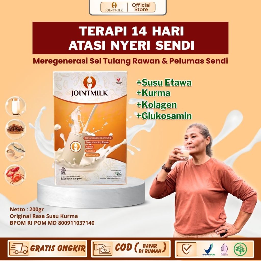 

Jointmilk - Susu Etawa Kurma Kolagen & Glukosamin - Regenerasi Sendi & Tulang Rawan