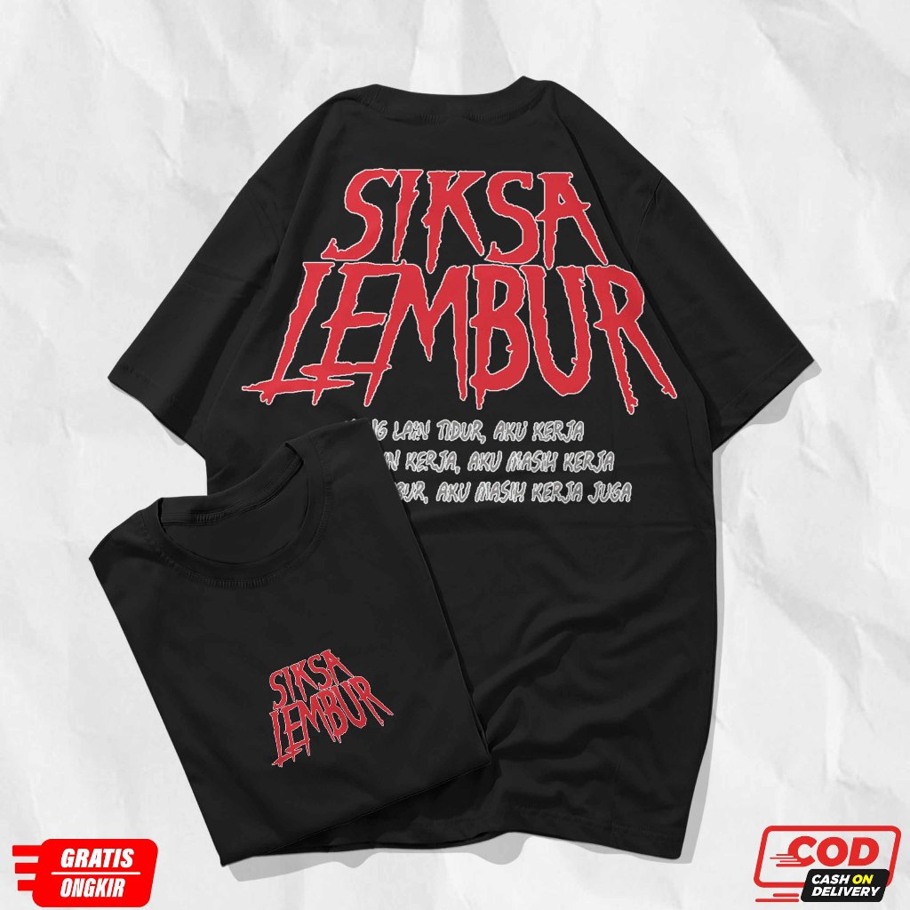 Baju Kaos Plesetan SIKSA LEMBUR  parodi merek brand logo kata kata lucu unik dewasa anak pria wanita