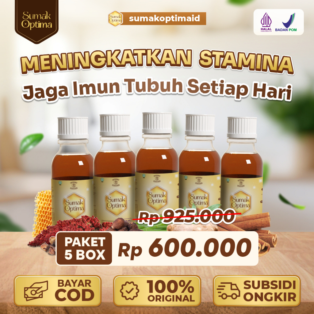 

Sumak Optima Hemat 5 Box Madu Sumak Herbal Meningkatkan Imun dan Menjaga Kekebalan Tubuh Atasi Flu Batuk dan Sakit Tenggorokan