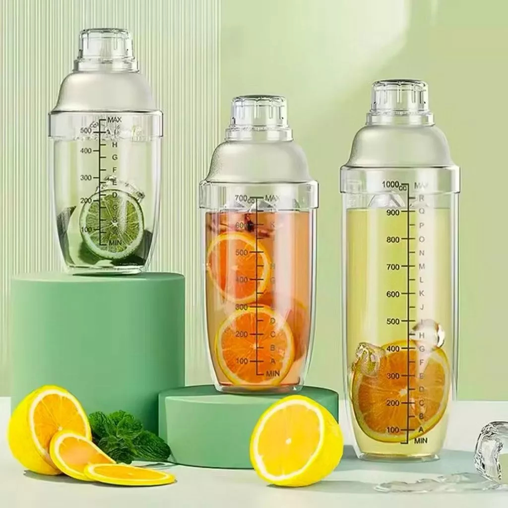 Shaker Minuman Plastik / Pengocok Minuman Cocktail / Bartender Shaker