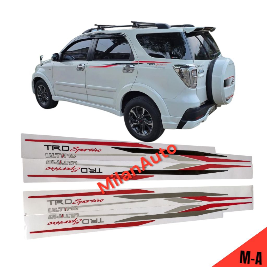 Stiker TRD Ultimo Rush/Stiker TRD Ultimo/Stiker List Body Rush Terios/Sticker Rush Ultimo
