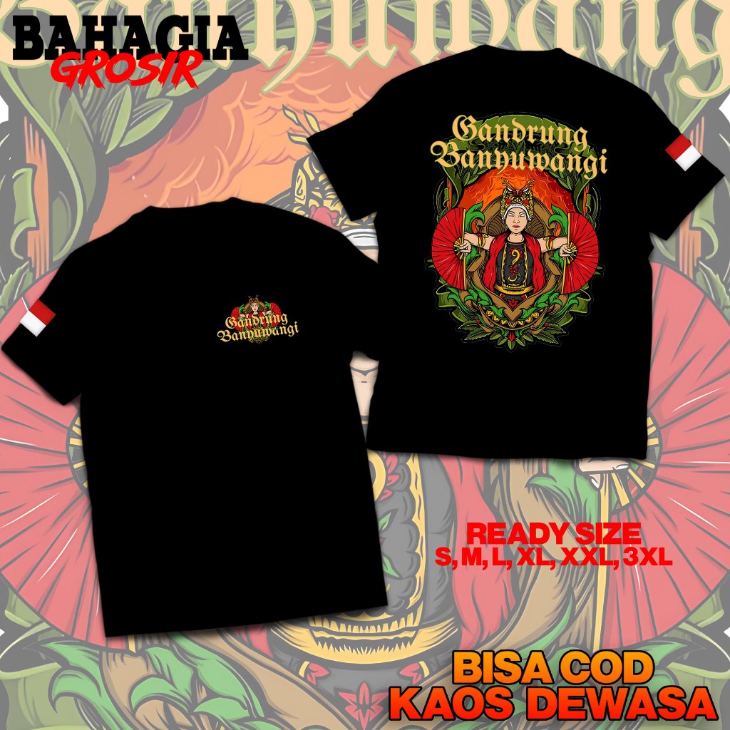 KAOS DEWASA GANDRUNG BANYUWANGI BAJU DEWASA GANDRUNG BANYUWANGI TSHIRT TARI ADAT BANYUWANGI