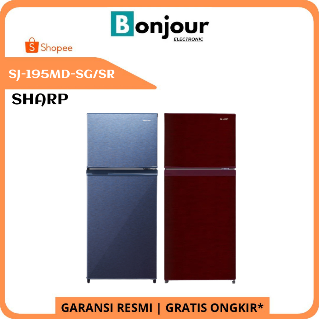Kulkas 2 Pintu Sharp SJ 195 MD 172 liter Sharp SJ195MD SJ-195MD-SG/SR