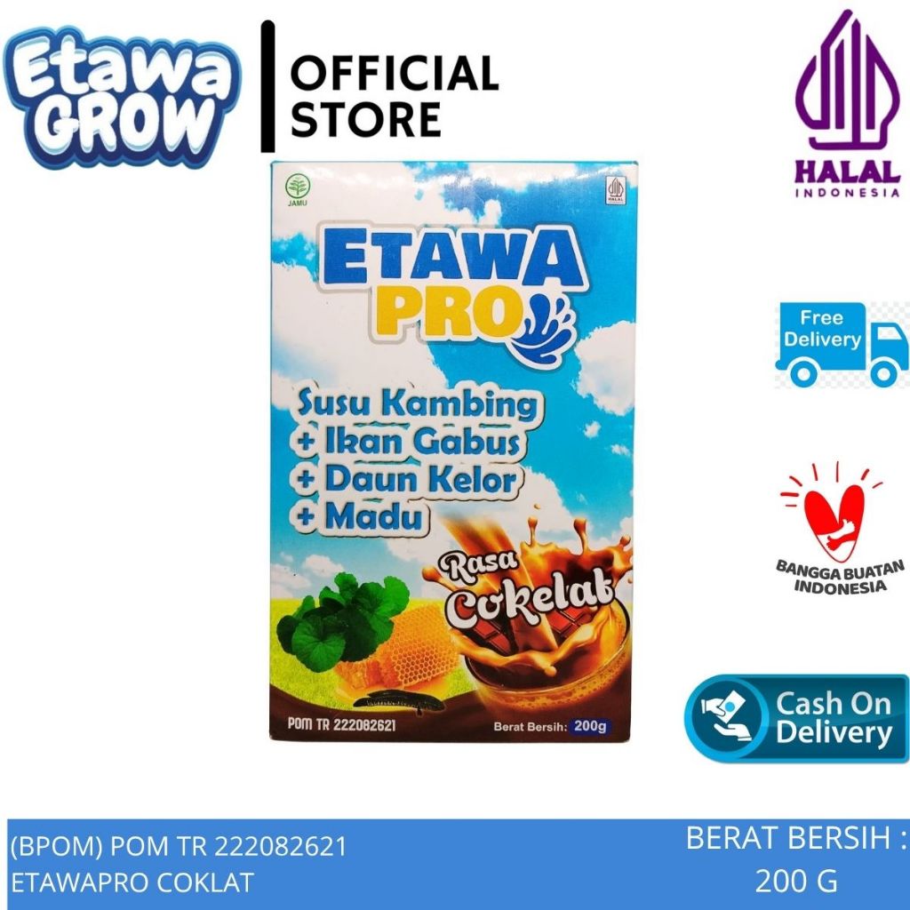 

Susu Kambing Bubuk Etawapro Plus Ekstrak Ikan Gabus Daun Kelor Asli Original Rasa Coklat