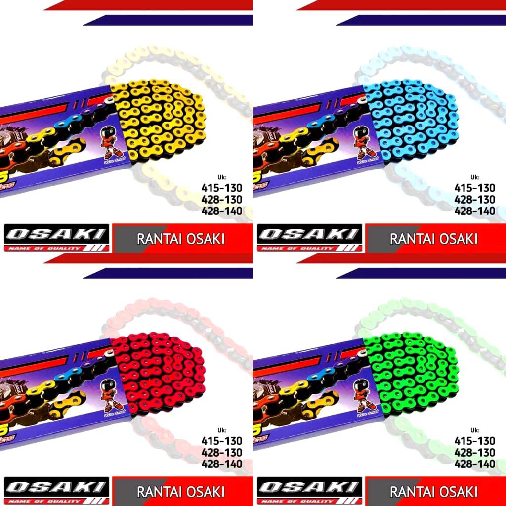RANTAI MOTOR MOTORCYCLE CHAIN OSAKI WARNA 415 428 RANTAI SEPEDA MOTOR WARNA