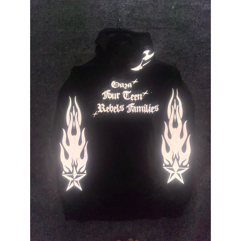 HOODIE GAZA TERKECE MENYALA DALAM GELAP