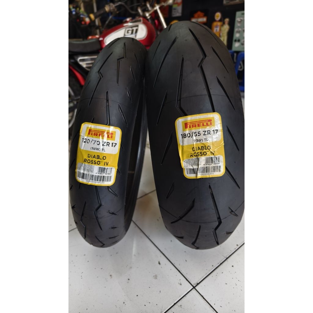 Pirelli Diablo Rosso IV 4 set 120/70.17 & 180/55.17. ban ZX25, dll