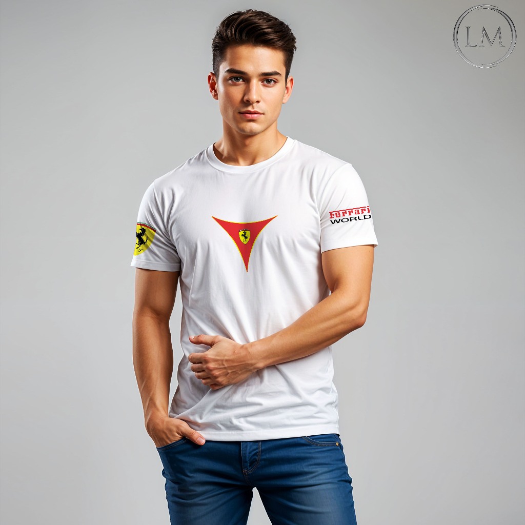 Baju  Motif Ferrari Kaos Pria import keren
