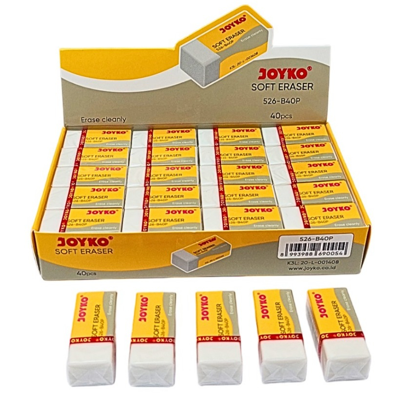 

JOYKO ERASER PENGHAPUS KECIL PUTIH HITAM 1 BOX [40PCS]