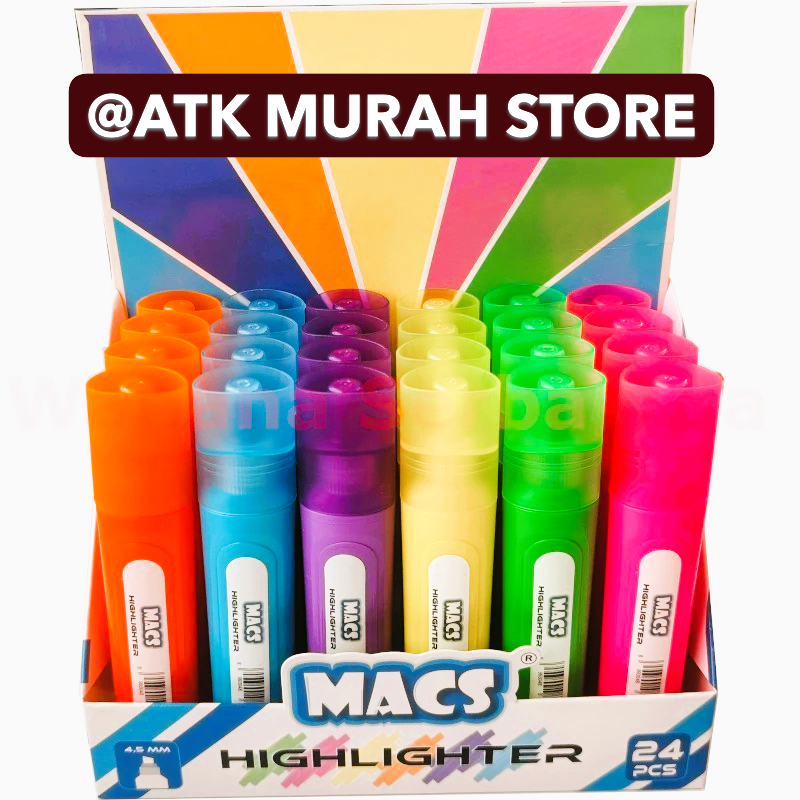 

[ATMS] JUAL 1 SET (6 WARNA) Highlighter Fluorescent MACS. HIGH QUALITY