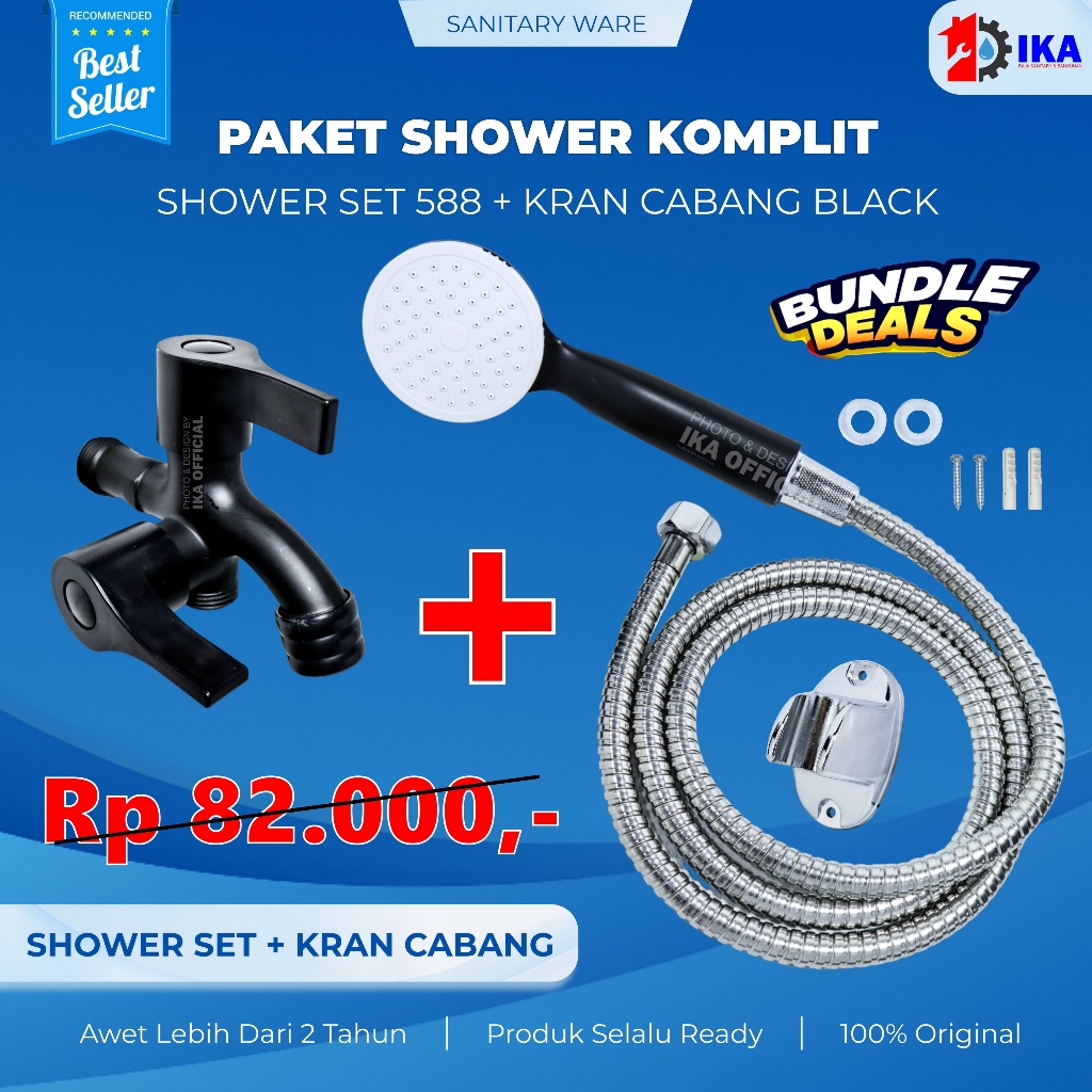 PAKET Shower Kamar Mandi Alphard Model Toto + Kran Shower Cabang Stainless Mode Air Hemat dan Deras