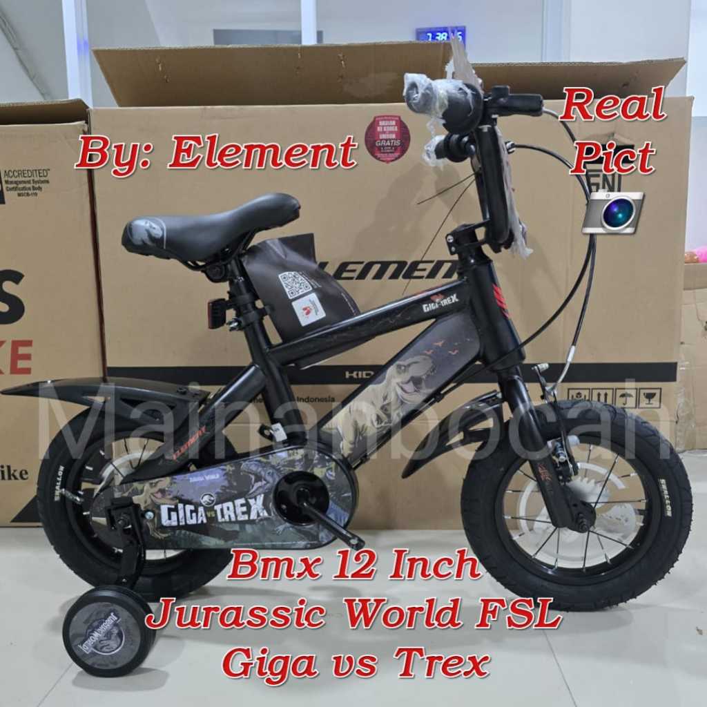 SEPEDA BMX 12 INCH JURASSIC WORLD FSL GIGA VS TREX BY: ELEMENT