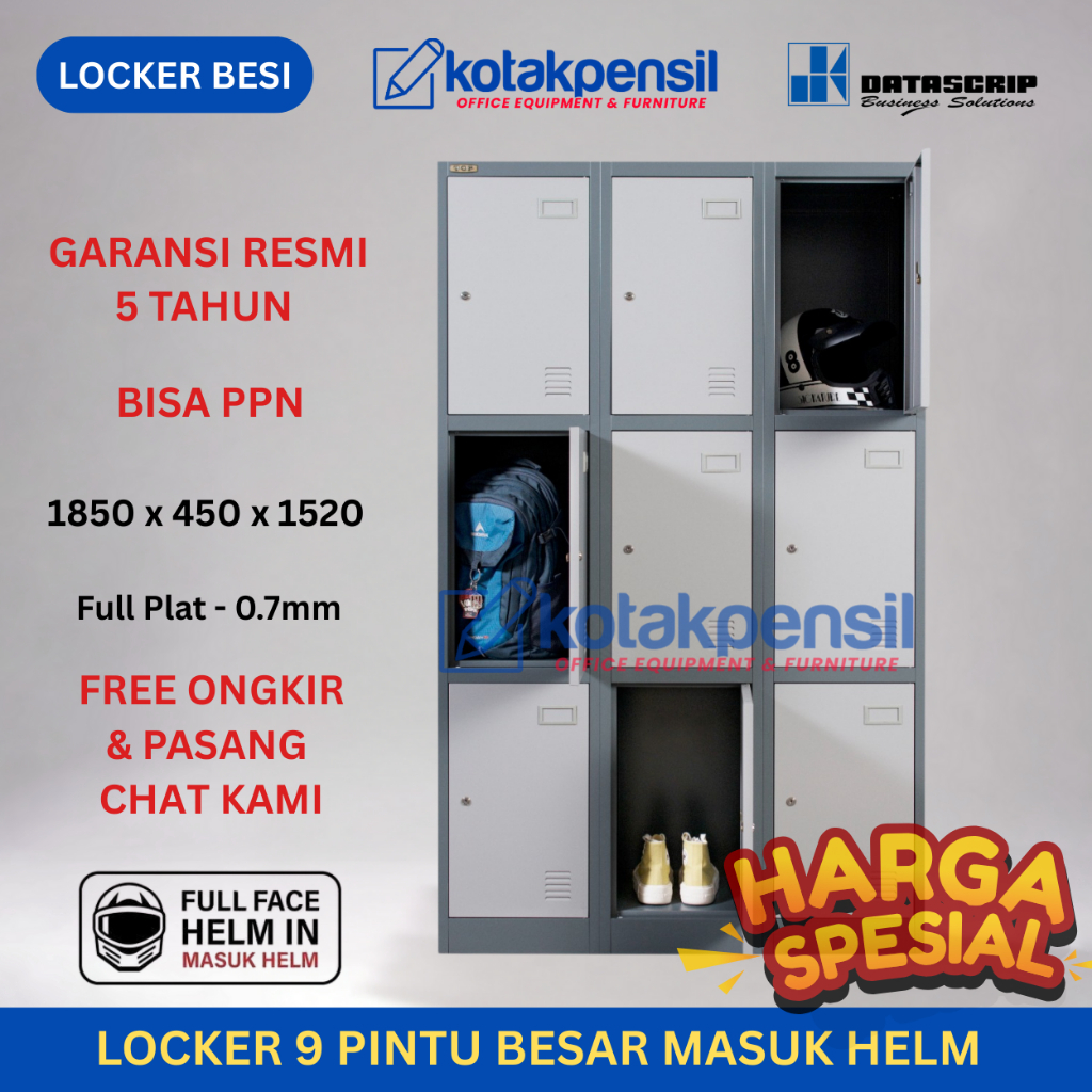 Locker Loker  Besi TOP 9 Pintu Bisa Masuk Helm|Loker Besi Sekolah|Loker Kantor|Loker Karyawan