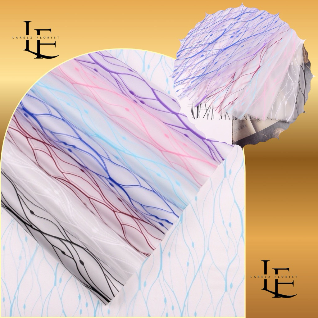 

[1 PACK/ 20 LEMBAR] Flower Wrapping Paper Korean Neuron Lace Pattern Cellophane Waterproof Kertas Bungkus Pembungkus Bouquet Bucket Bunga Motif Jaring Pastel Anti Air