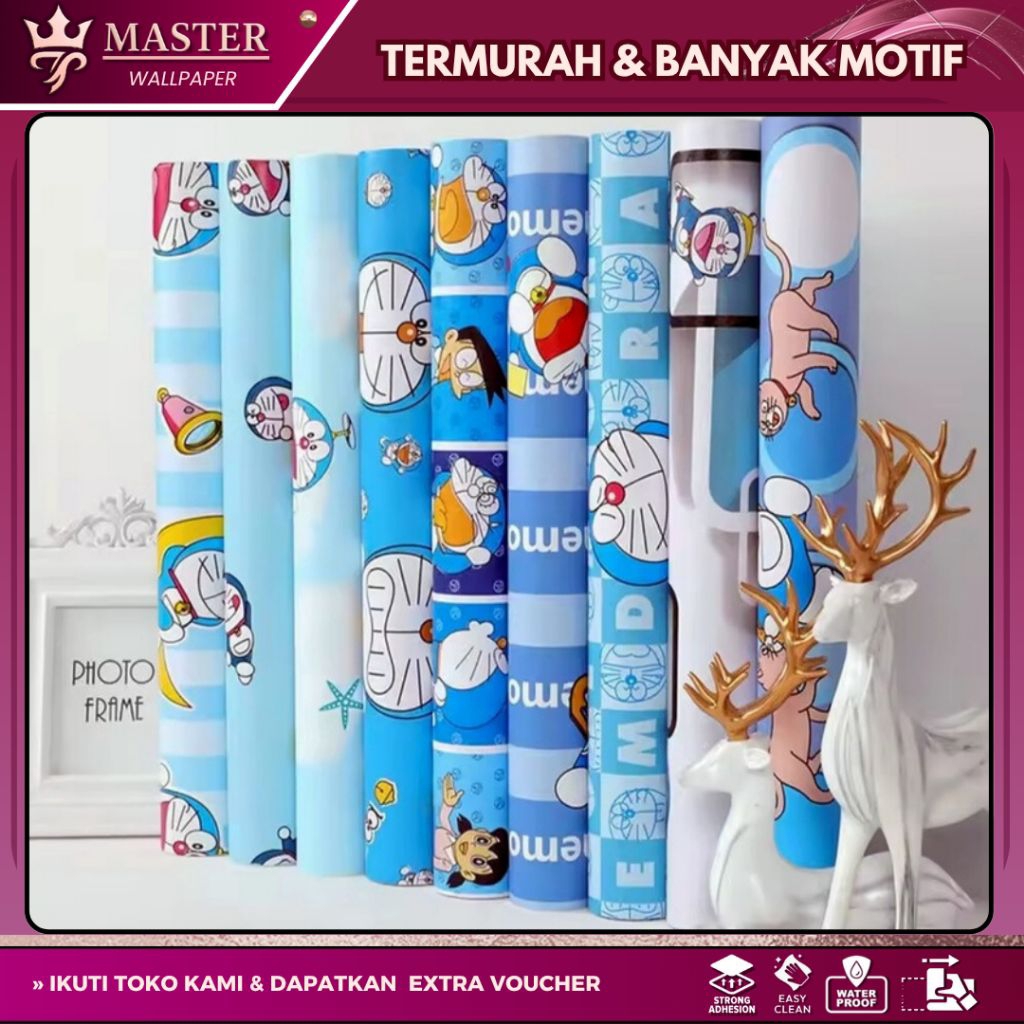 [MURAH MERIAH] Wallpaper Dinding Doraemon Wallpaper Dinding Biru Wallpaper Dinding Karakter Kartun