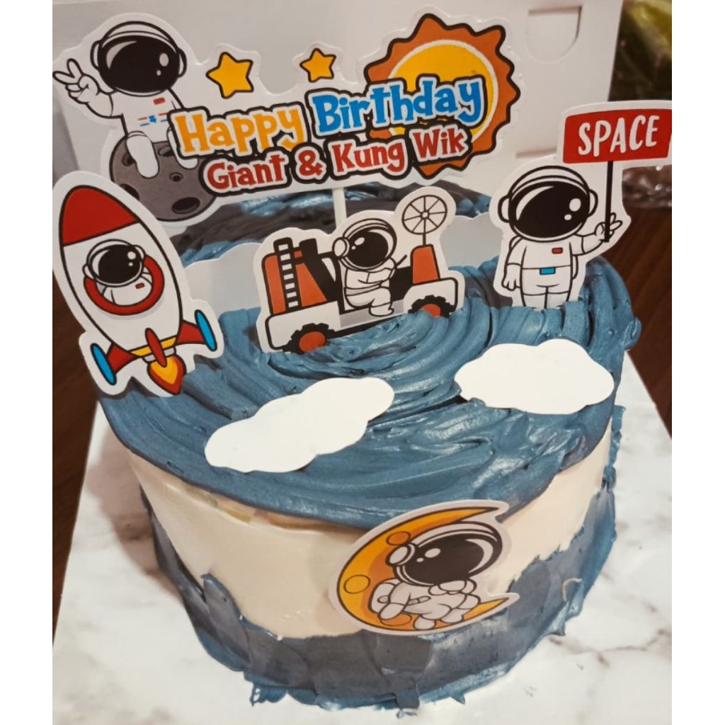 Topper Kertas ASTRONOT Kue Ulang Tahun / Birthday Cake / hiasan kue/ tusuk kue | bebas custom Tulisa