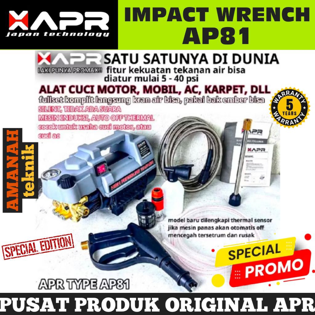 APR AP81 Mesin cuci ac mobil karpet silent variabel speed jet cleaner steam 400watt