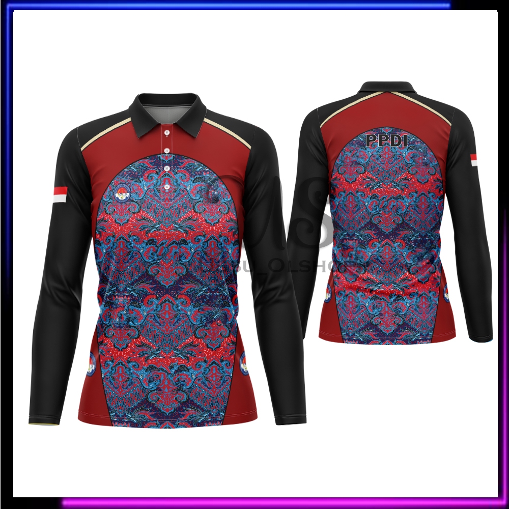 Baju PPDI Wanita Lengan Panjang / Kaos Tunik Seragam Batik PPDI Persatuan Perangkat Desa Indonesia