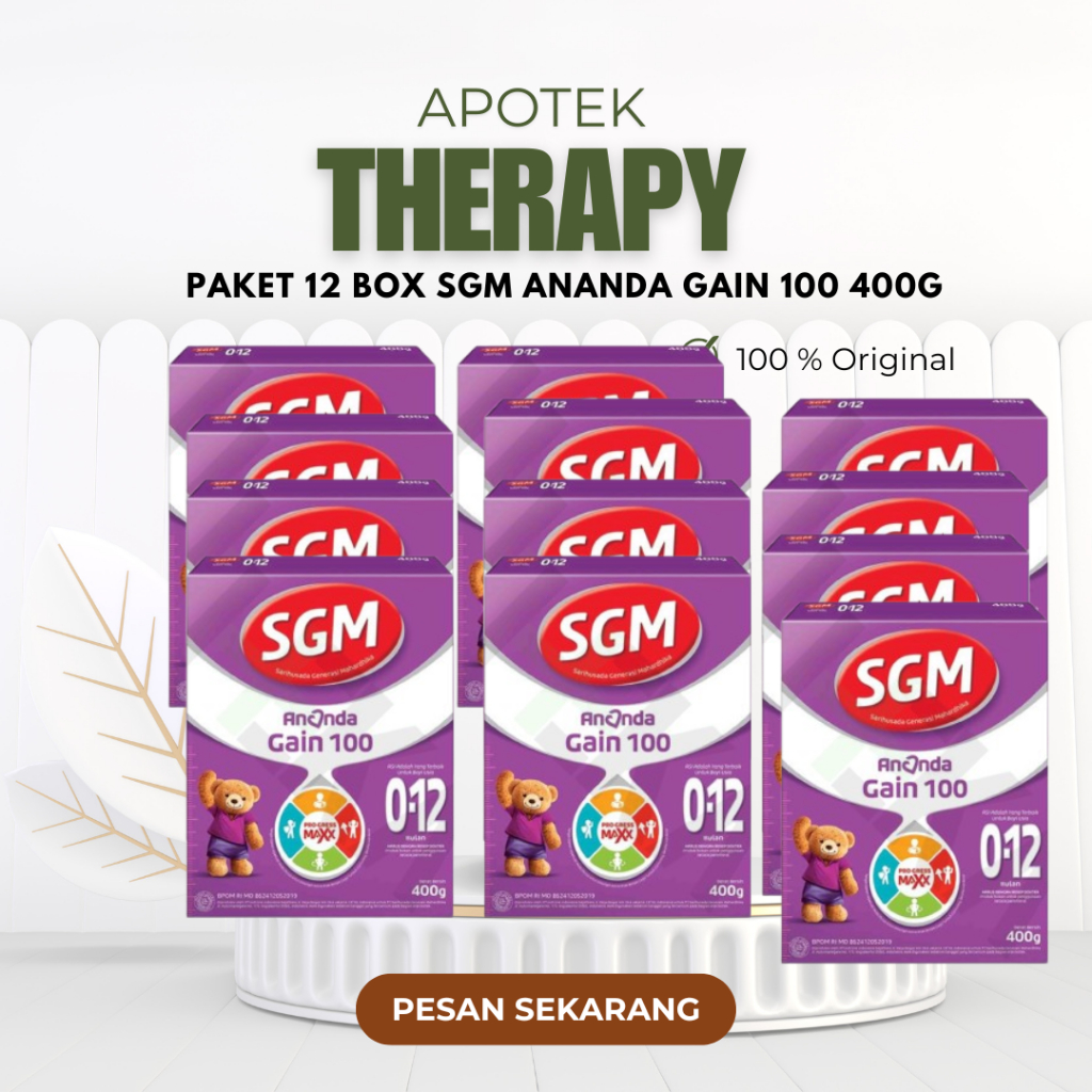 (Paket 1/2 dus=12 box) Sgm Ananda Gain 100 400 g