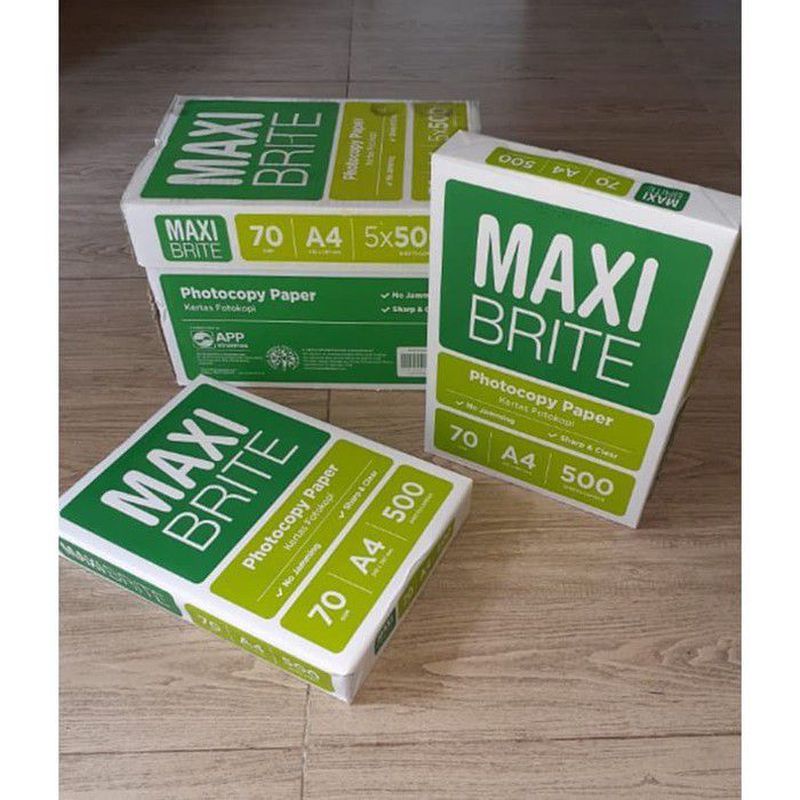 

(1RIM) KERTAS HVS MAXI BRITE A4 - 70GRAM (1RIM ISI 500LEMBAR)