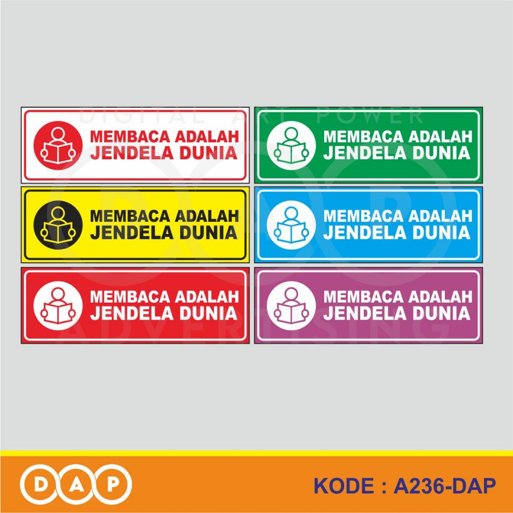 

A236 - Acrylic Sign, Akrilik Membaca Jendela Dunia, Tahan Air, Tidak Pudar, Termurah, Bisa Custom