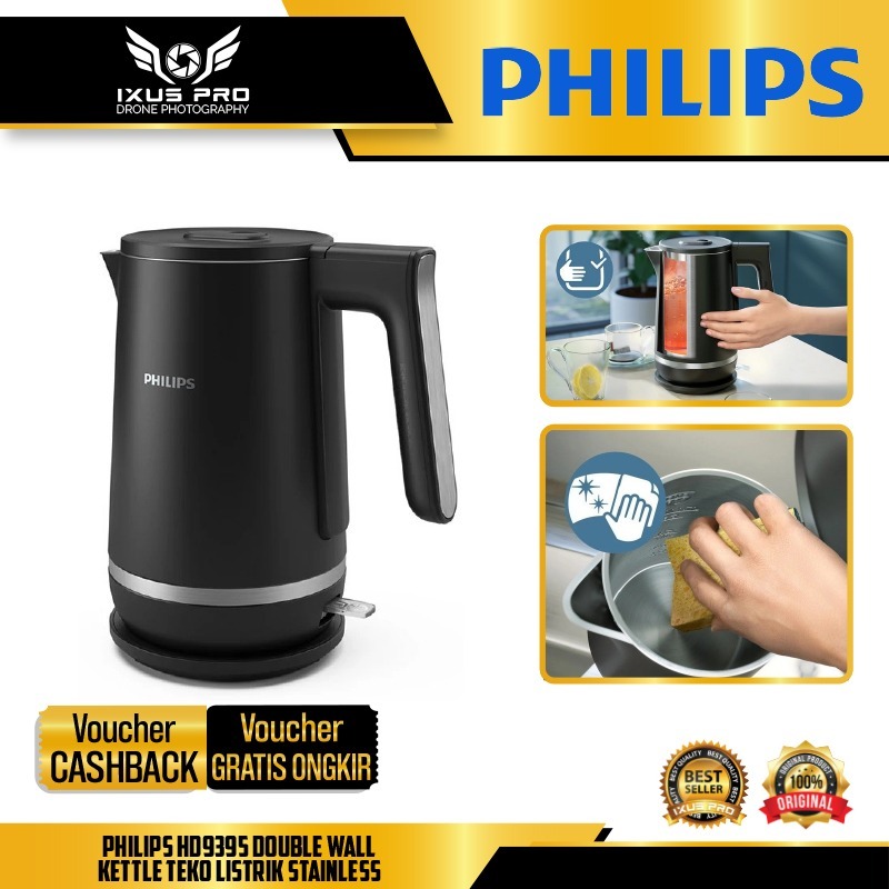 Philips HD9395 Double Wall Kettle Teko Listrik Stainless