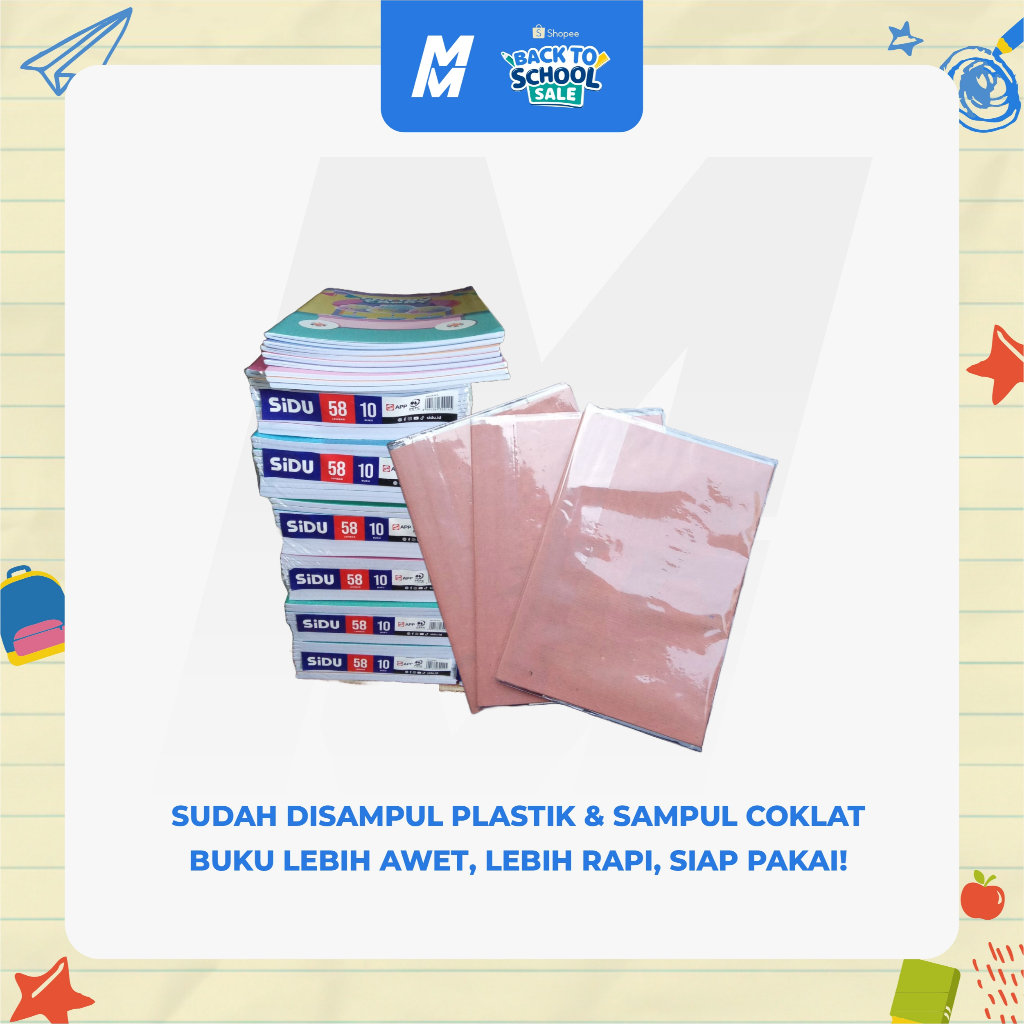 

Buku Sudah Disampul Plastik + Sampul Coklat | Buku Tulis/Buku Catatan SIDU/Vision 38 & 58 Lembar Bigboss (per pcs)