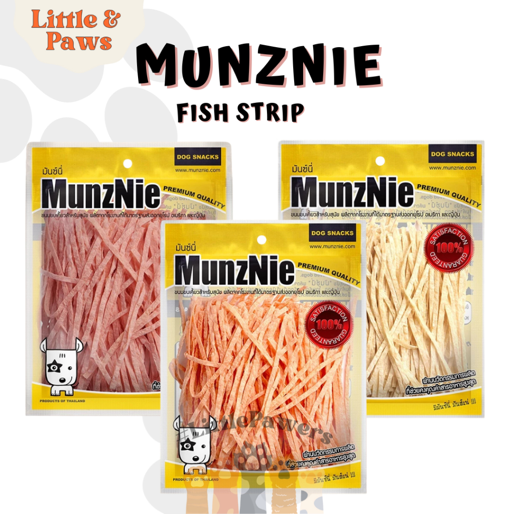 

MunzNie Fish Strip With Salmon Crab Original Snack For Dog Cat Cemilan Anjing Kucing