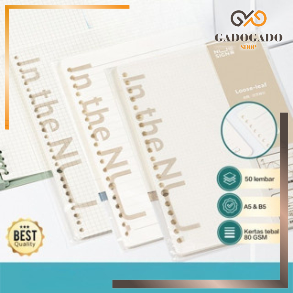 

GGS DELI045 Nusign Loose-leaf Notebook Refill / Isi Binder A5 B5 50 Lembar NS31X Y1684