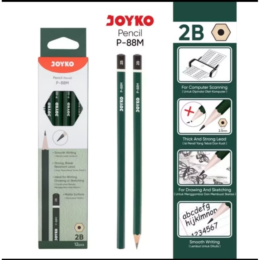 

Pensil Kayu Joyko P-88M 2B (12 pcs)