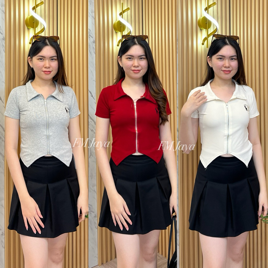 ATASAN KAOS IMPORT WANITA 6617-0 || KAOS IMPORT WANITA FASHION MOTIF BORDIR KERAH