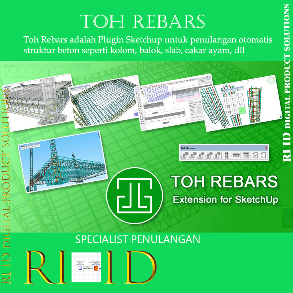 TOH REBARS Plugin Sketchup Penulangan Otomatis Sketchup