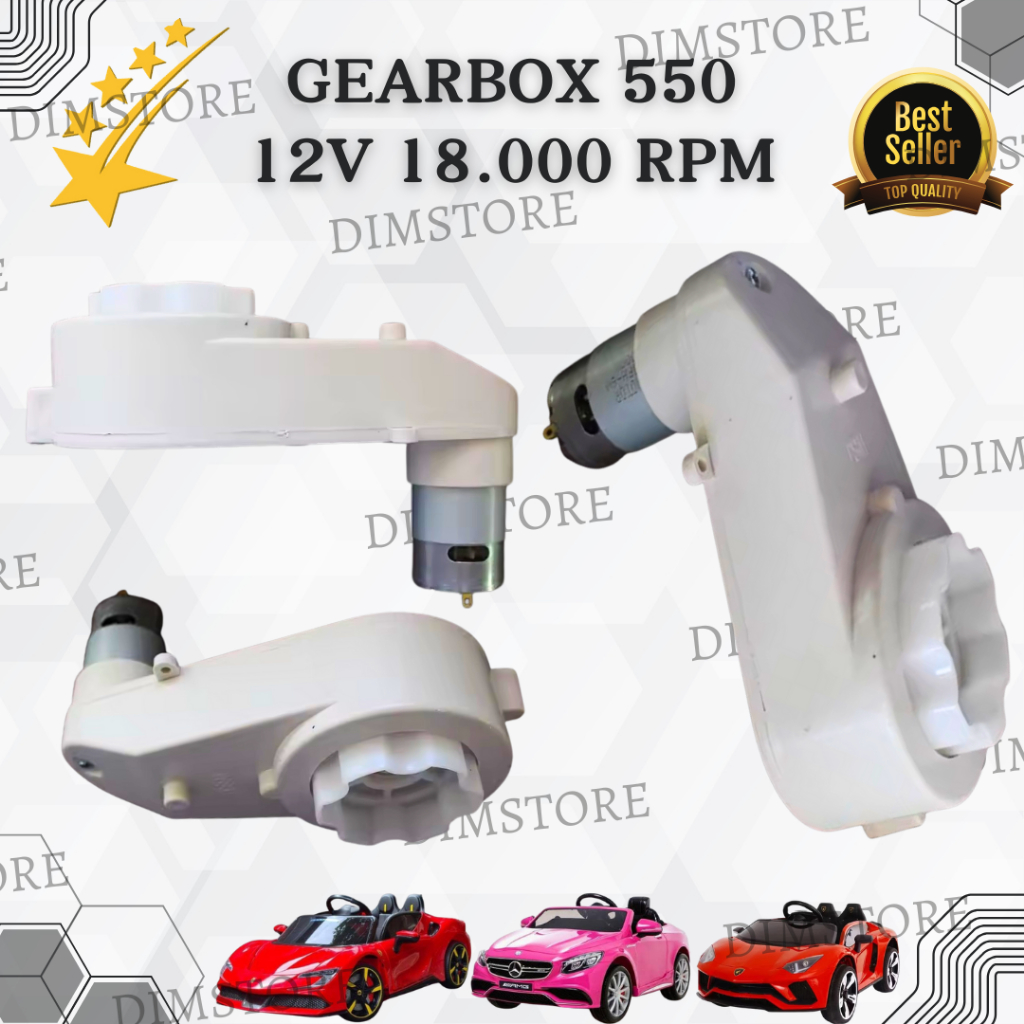 KUAT & AWET DINAMO GEARBOX 550 12V 18000 MOBIL LISTRIK ANAK – TORSI KUAT, MUDAH DIPASANG
