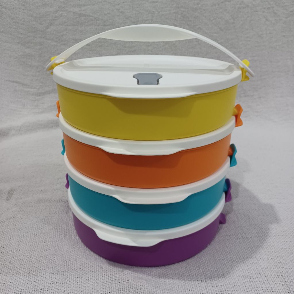 Tupperware Rantang Click To Go Round Microwave