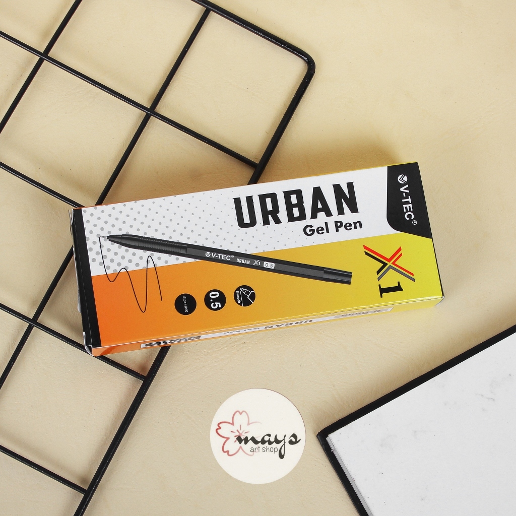 

(12 Pcs) V-TEC Ballpoint Pulpen Urban Gel Pen 0.5mm - Bolpen Pena 0,5 mm Alat Tulis Kantor Sekolah