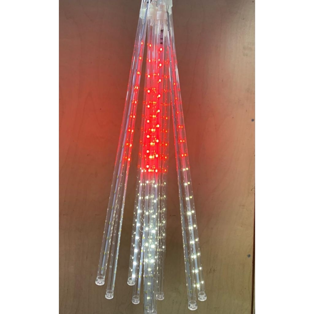 Obral Putih Meteor LED Hujan 40CM Merah Putih - Lampu Meteor Hias Led Batang Merah Putih RGB