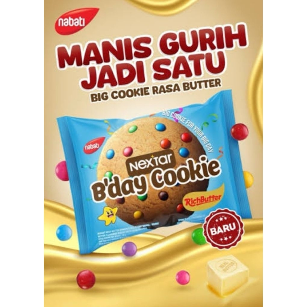 

Nextar Bday cookie . ecer 2000 . 1 pak isi 10 pcs