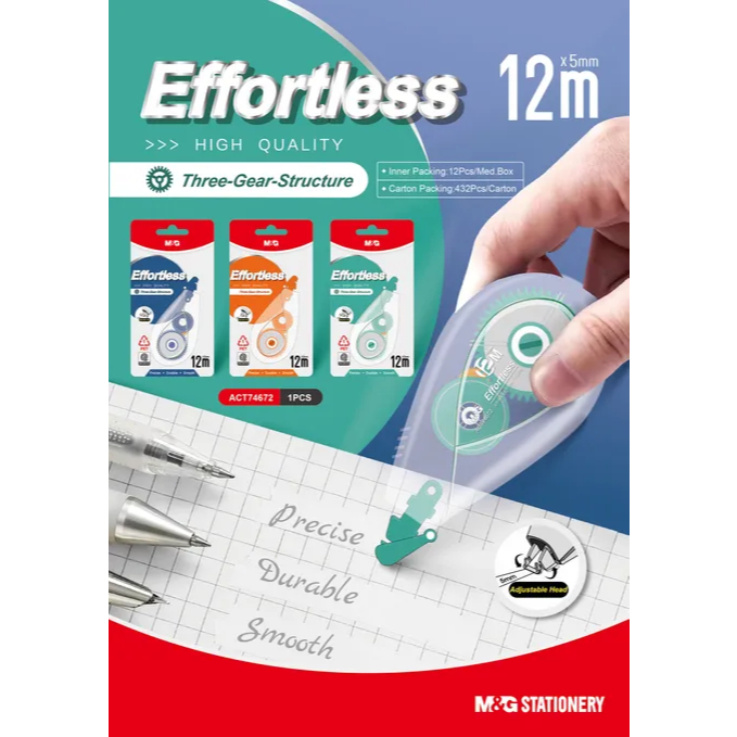 

M&G Correction Tape 12M*5mm EFFORTLESS ACT74672 / Tipe X kertas / Tipe X Pita