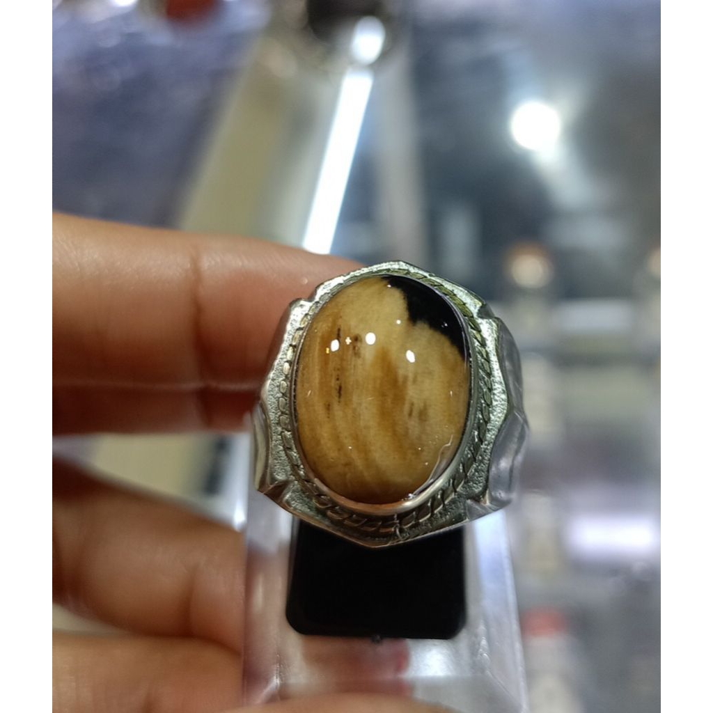 Cincin Batu Fosil Kelor(Natural)