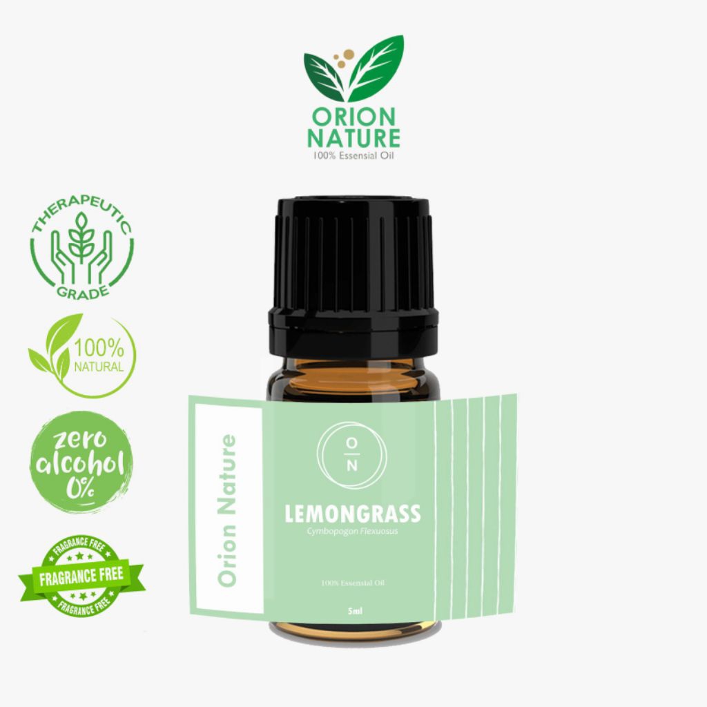 Pure Lemongrass Essential Oil Minyak Sereh 100% Murni Alami Aromaterapi Aromatherapy 5ml