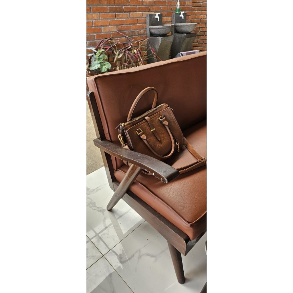 Preloved Tas Fossil Ryder Satchel Medium Hand Bag, Kulit Asli.