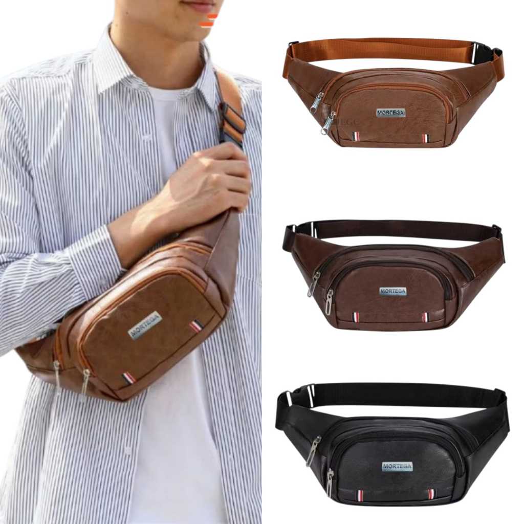 Tas Pinggang - Waits Bag pria Material Kulit PU - Tas Selempang Pria Dan Wanita Terlaris