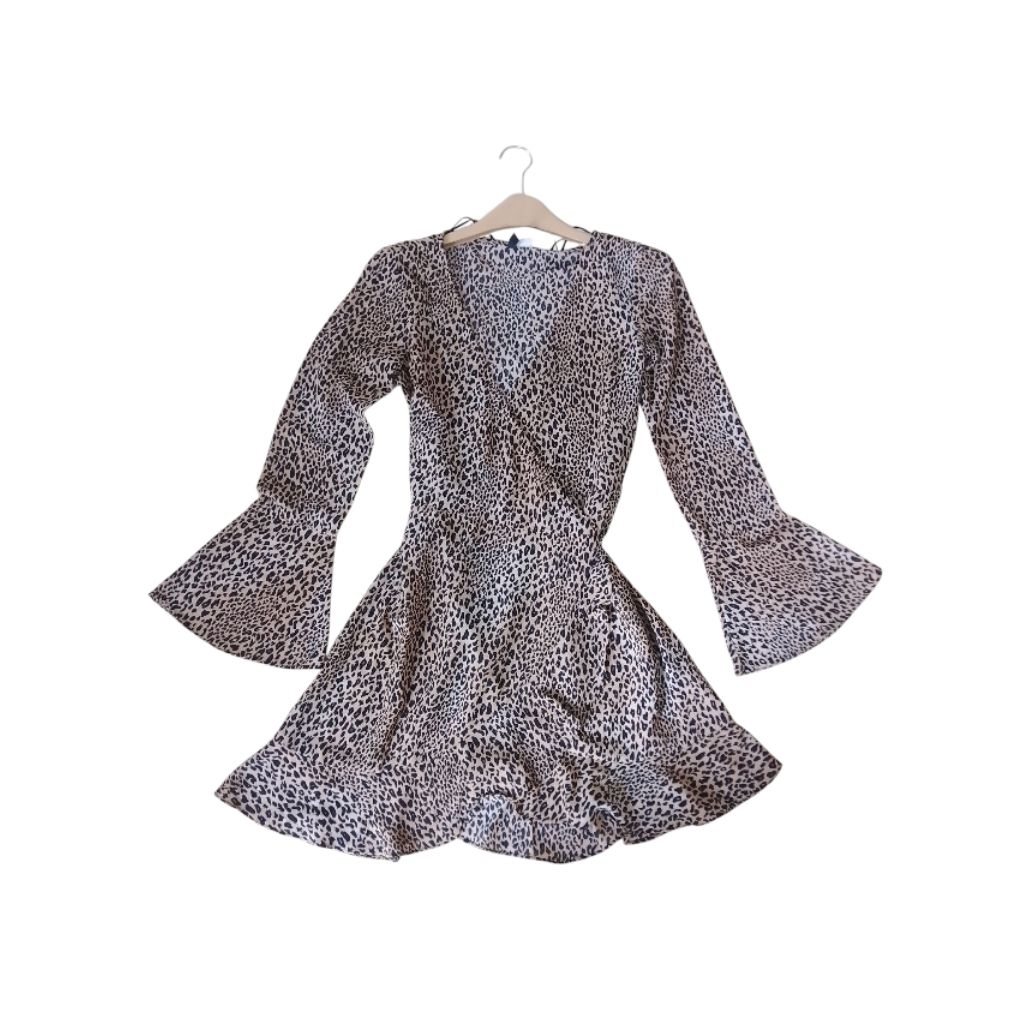 ( H&M ) LEOPARD DRESSES / DRESS TUNIK BRANDED MOTIF LEOPARD