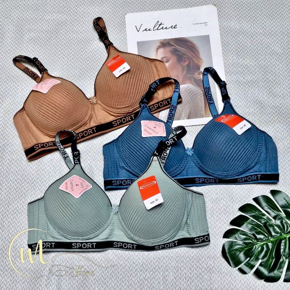 BRA TIANA UK 32-42 CUP B KAIT 3 TANPA KAWAT BUSA TIPIS