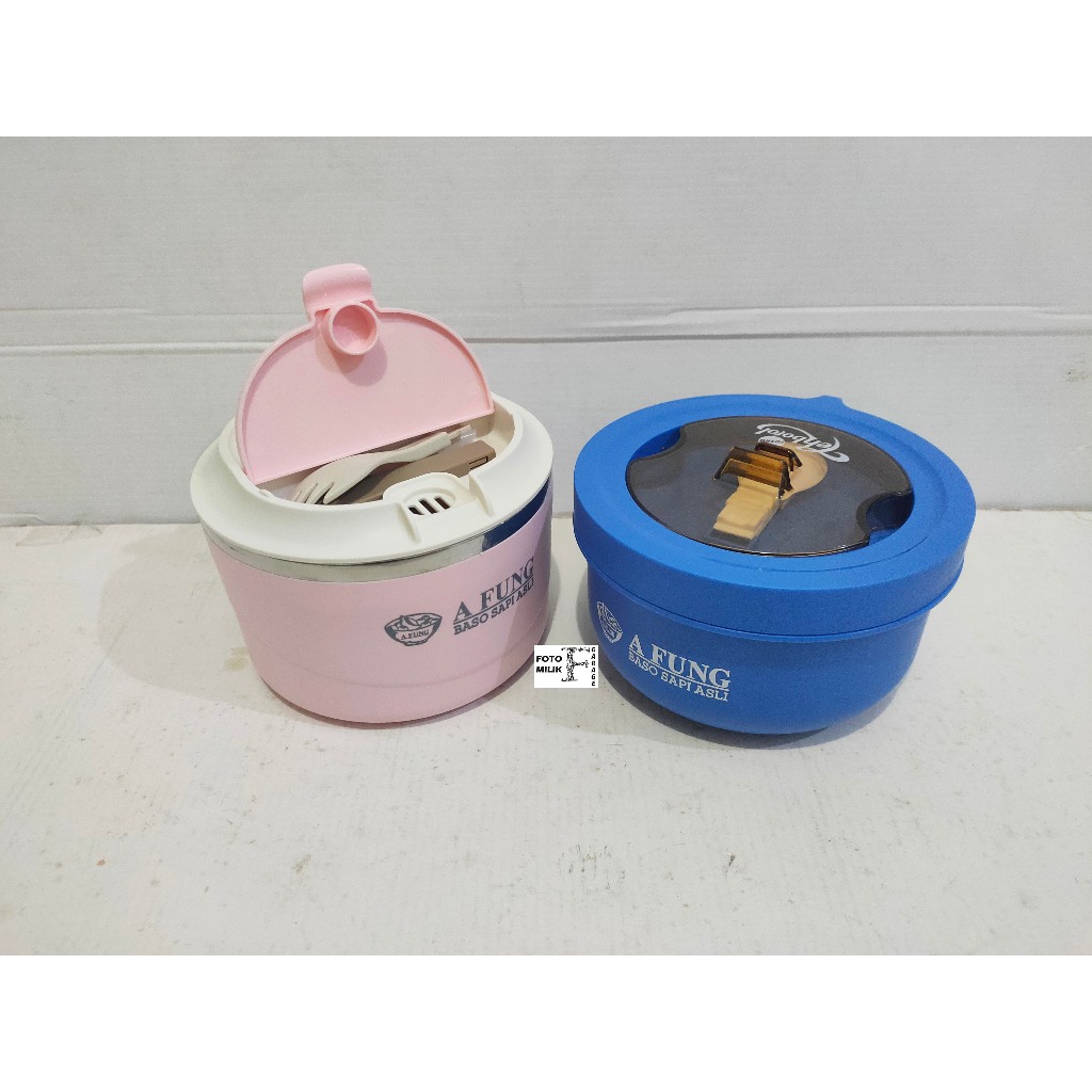 Mangkok Stainless Steel Baso Bakso Afung A Fung PRJ Jakarta Fair 2025 Pink Biru